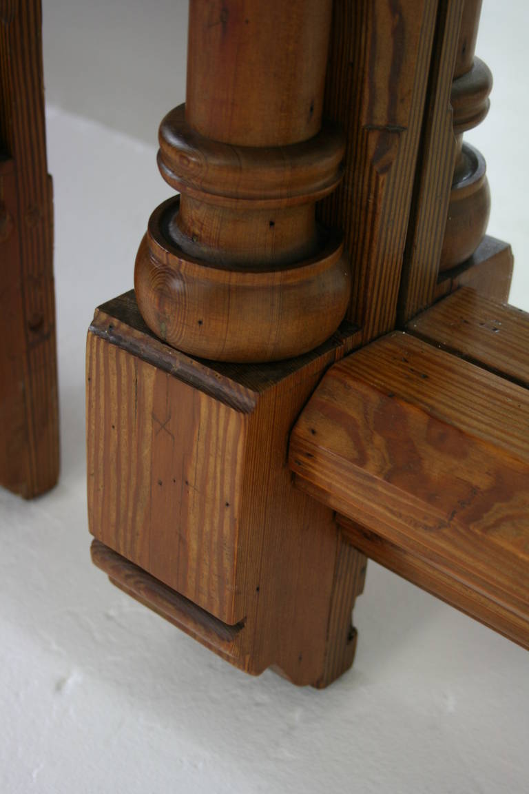 Pair of Large Antique Scottish Solid Pitch Pine Church Mirrors, 1880s For Sale 1