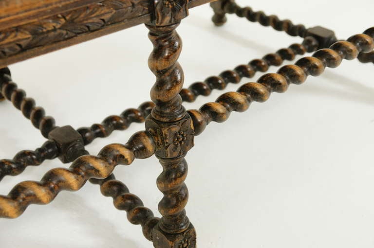 Antique Walnut Barley Twist Sofa, Settee, Bench 4