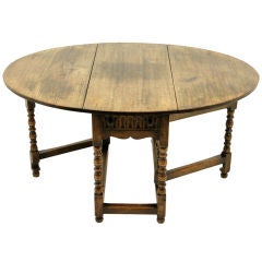 Antique Oak Gateleg Drop Leaf Table