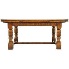 Large Used Oak Extending Dining Table