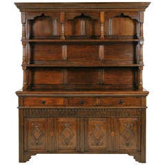 Antique Very Large Early 20th Century Oak Welsh Dresser, Buffet, Hutch