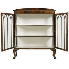 Vintage Mahogany Two-door Bow Front China Curio Display Cabinet