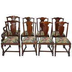 Eight Antique American Mahogany Empire Dining Chairs (Six and Two Armchairs)