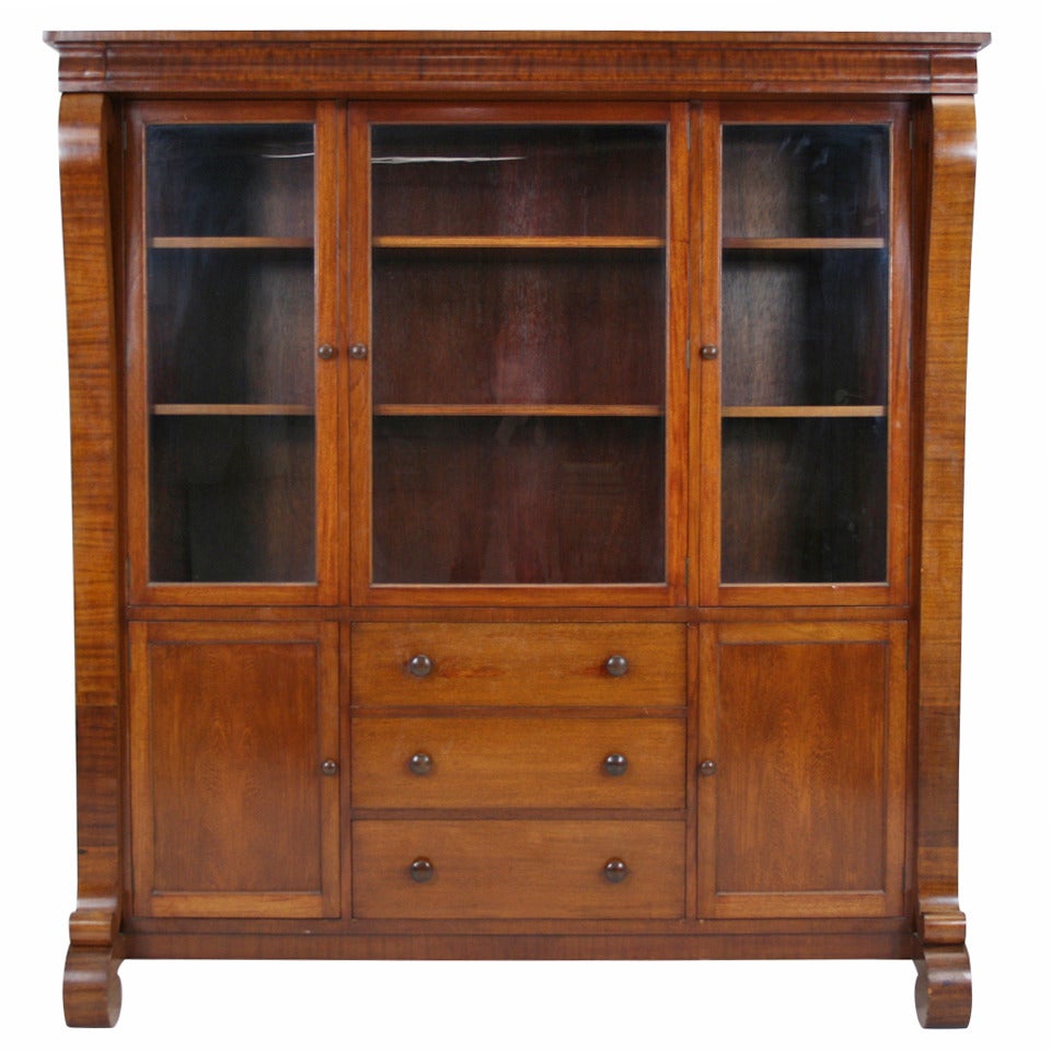 Colossal Antique Mahogany Empire Sideboard or China Cabinet