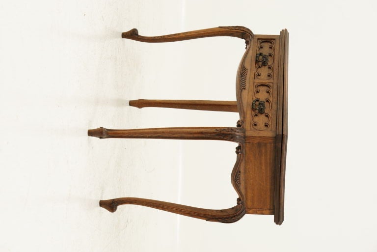 Oak Turn Over Card Table