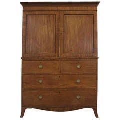 Georgian Mahogany Linen Press