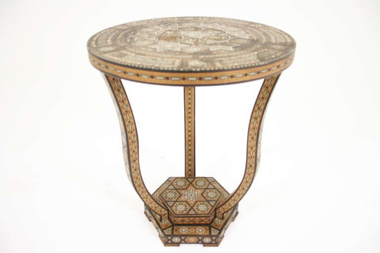 19th Century Syrian Inlaid Table on Tripod Base In Good Condition In Vancouver, BC