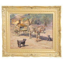 Dogs With Cart by Istvan Benyovsky