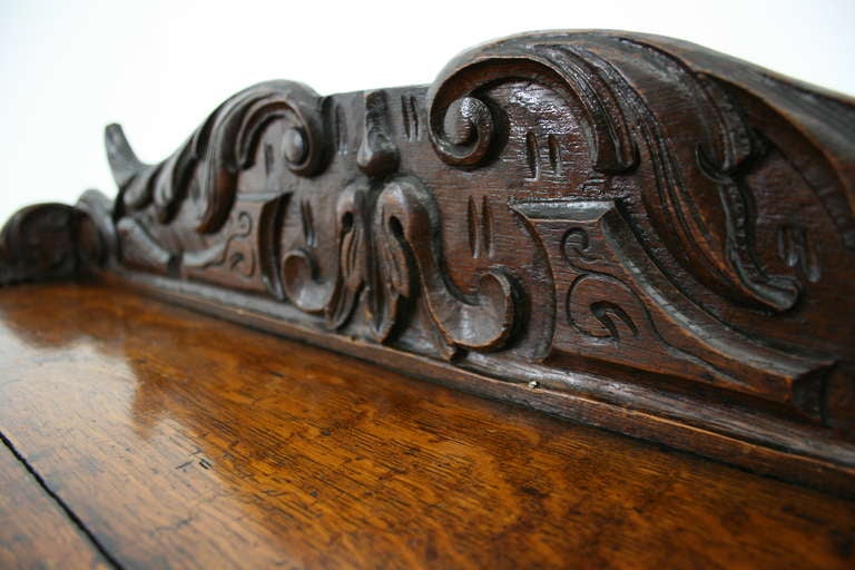 Victorian Carved Oak Lift Top Writing Table, Desk, Secretaire 3