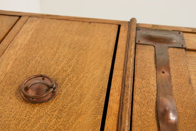 Scottish Oak Arts and Crafts Linen Press