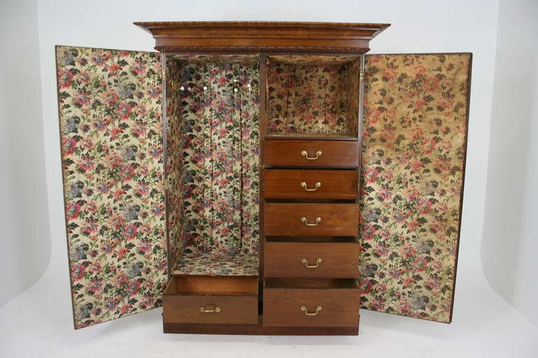Victorian Mahogany Barley Twist Double Door Fitted Armoire, Wardrobe 2