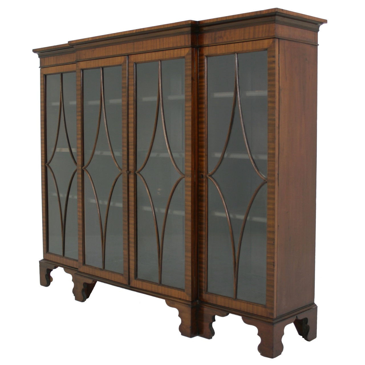 Early 20th Century Mahogany Breakfront Bookcase, China, Display Cabinet