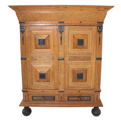 Carved Continental Raised Panel Cupboard, Storage Piece, Armoire