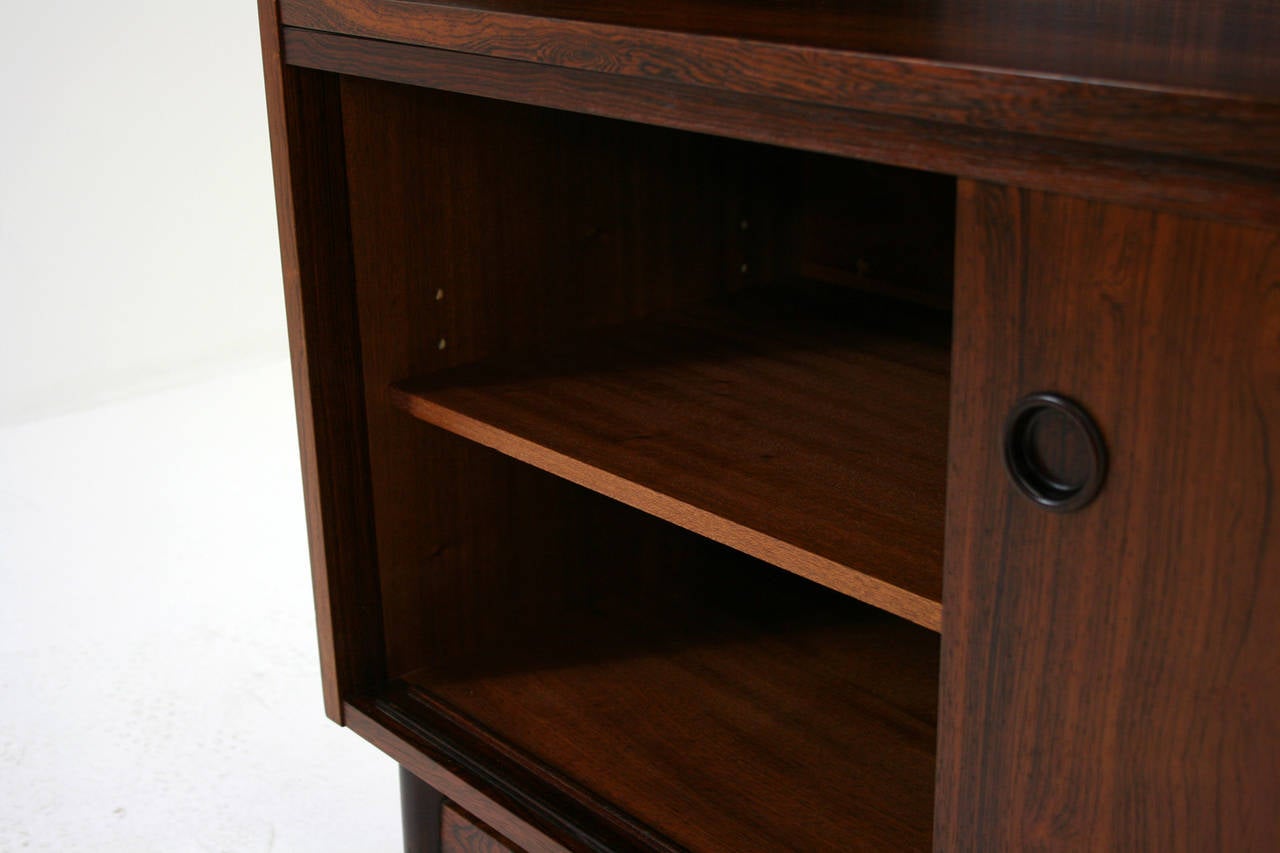 Mid-20th Century Danish Mid Century Modern Rosewood Bookcase Cabinet Desk Bookshelf