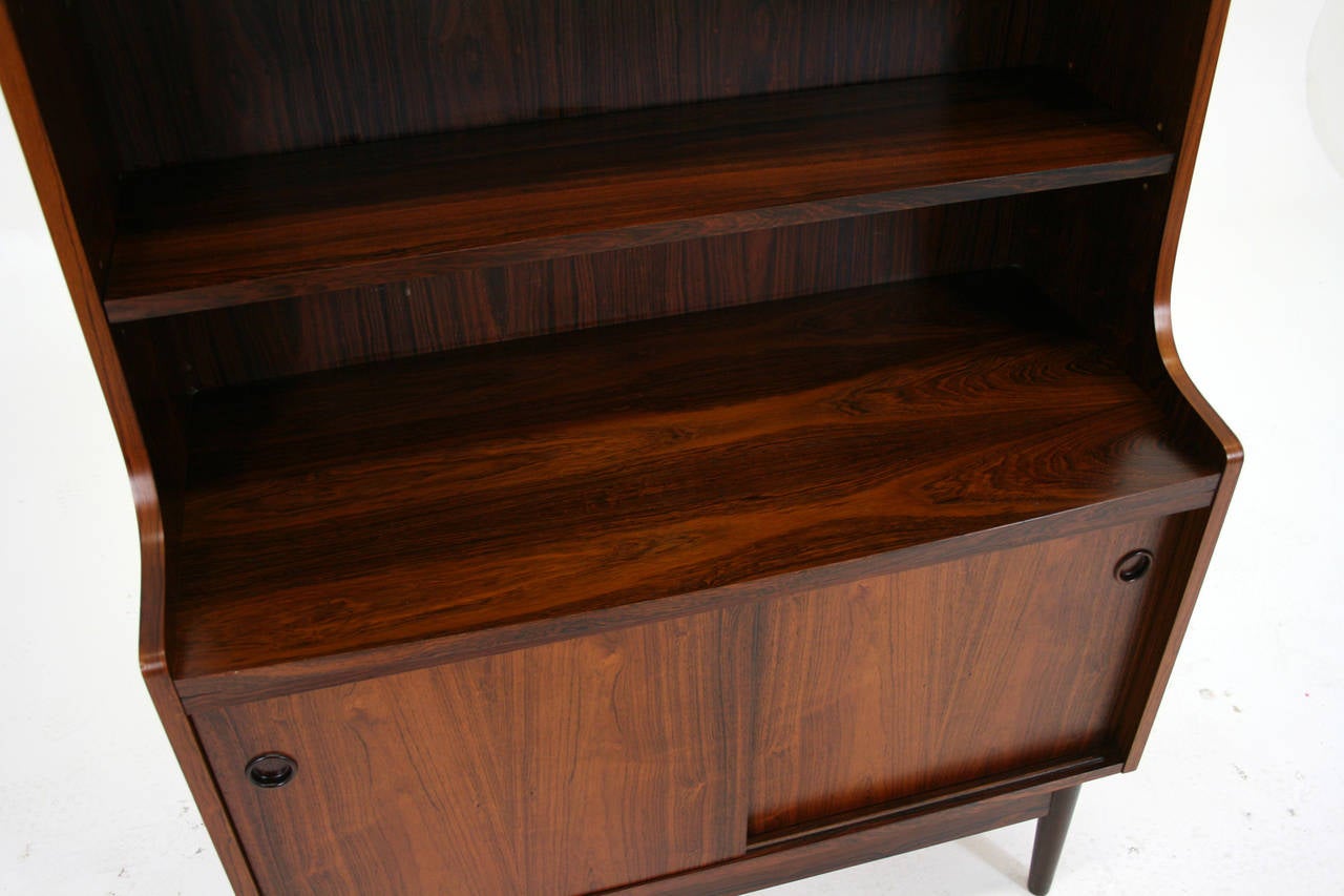 Danish Mid Century Modern Rosewood Bookcase Cabinet Desk Bookshelf 1