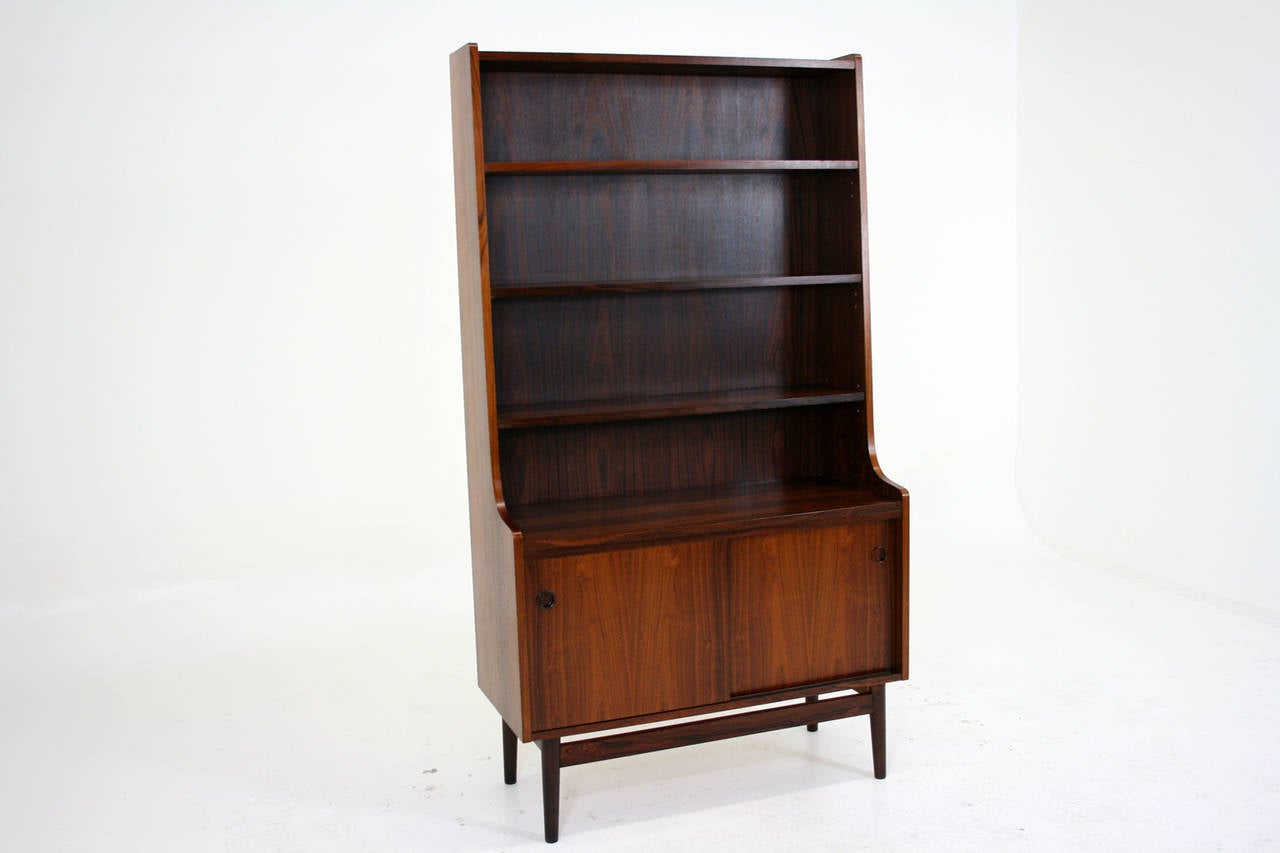 Danish Mid Century Modern Rosewood Bookcase Cabinet Desk Bookshelf 5