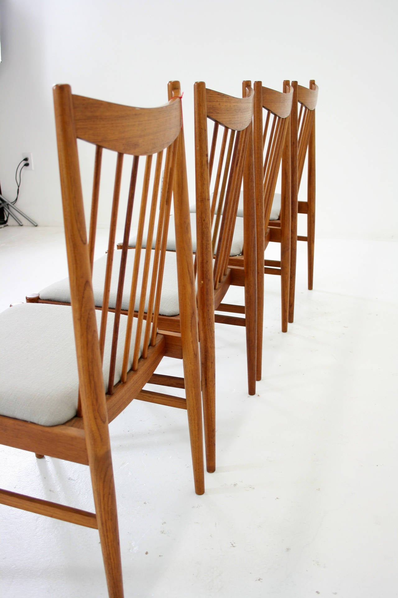 Danish Beautiful Set of Four Teak Dining Chairs by Arne Vodder