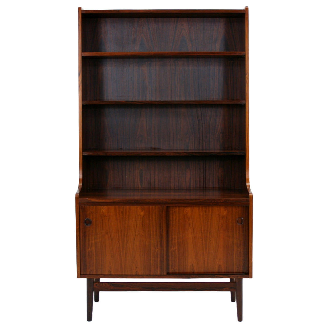 Danish Mid Century Modern Rosewood Bookcase Cabinet Desk Bookshelf