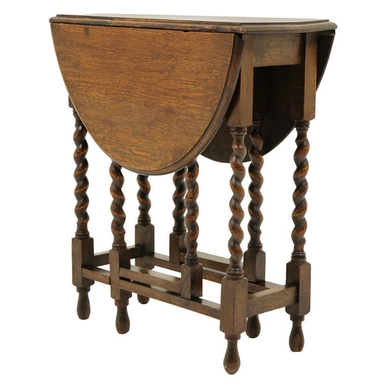 Petite Oak Barley Twist Gateleg Table at 1stDibs | barley twist gate ...