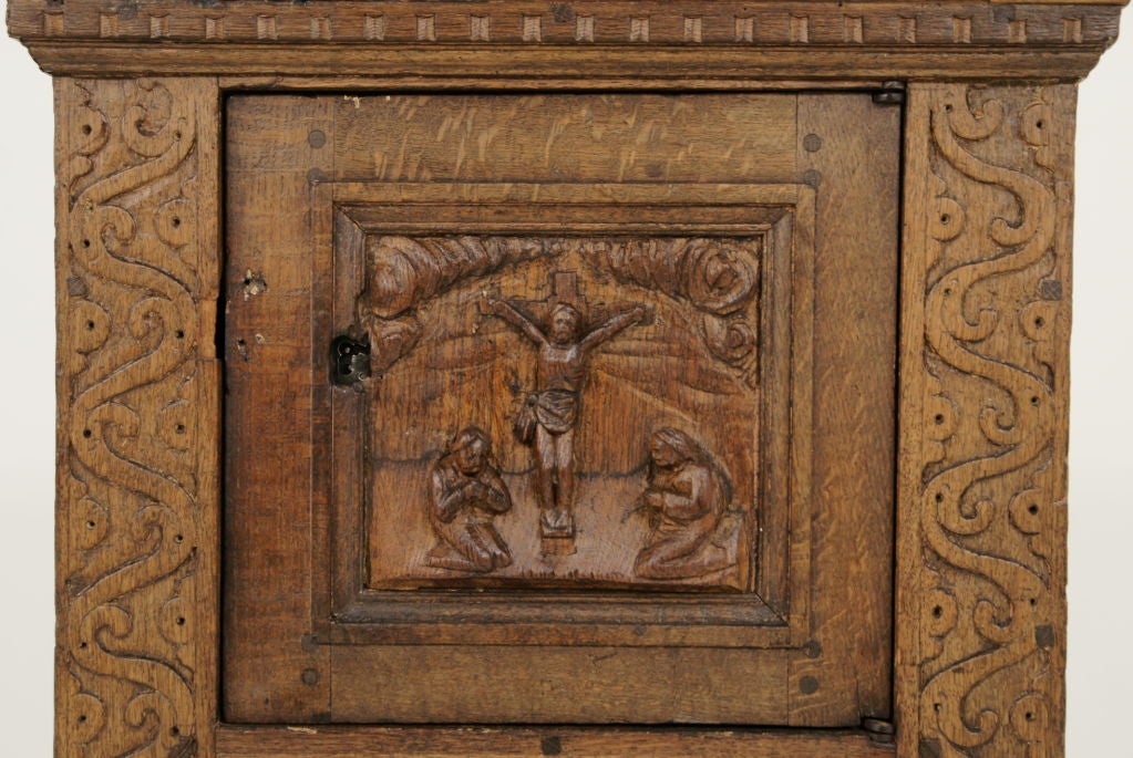 Danish 19th Century Oak Bible Box / Cabinet