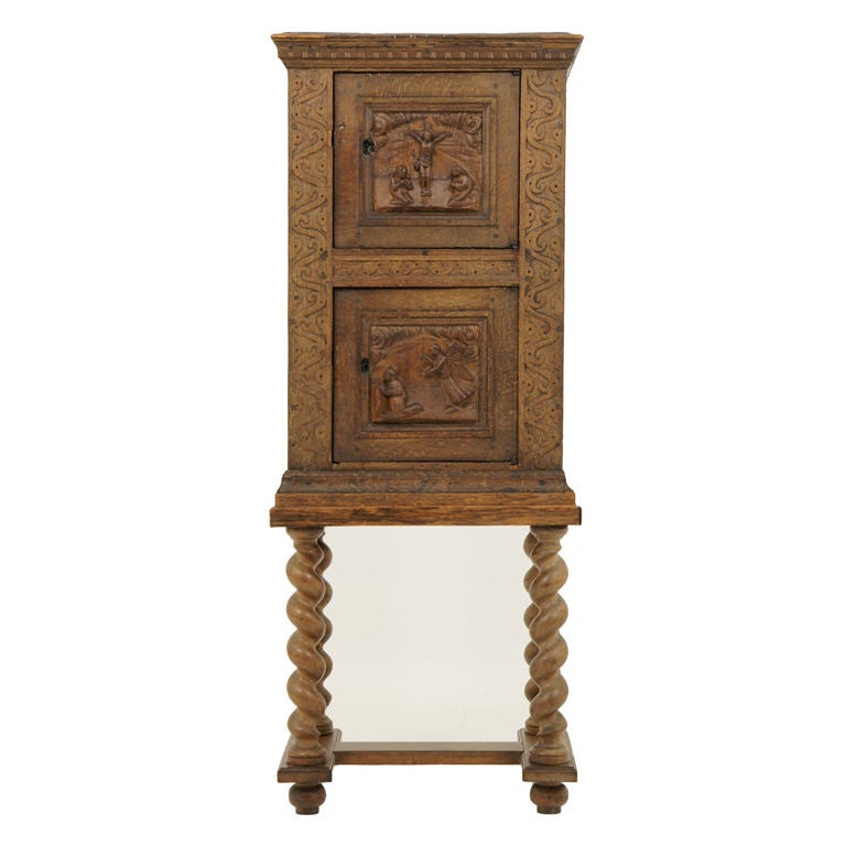 19th Century Oak Bible Box / Cabinet