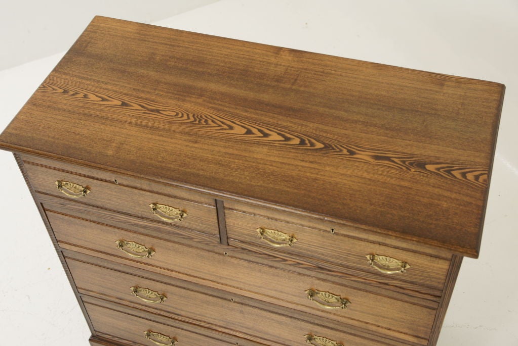 19th Century Large Scottish Ash 5-Drawer Dresser, Chest Of Drawers