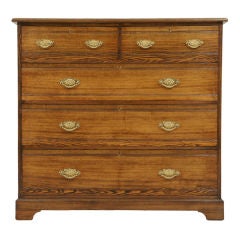 Antique Large Scottish Ash 5-Drawer Dresser, Chest Of Drawers