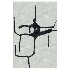 silk rug - BLACK STRUCTURE - Platinum and China Black