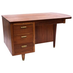 Small walnut 1950's partners desk.