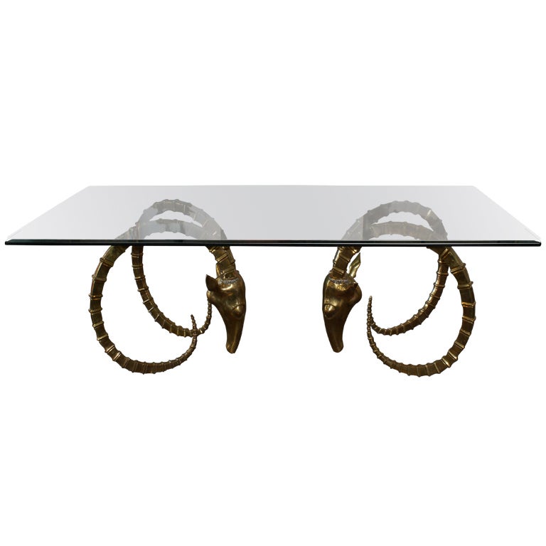 Brass Rams Head Dining Table For Sale