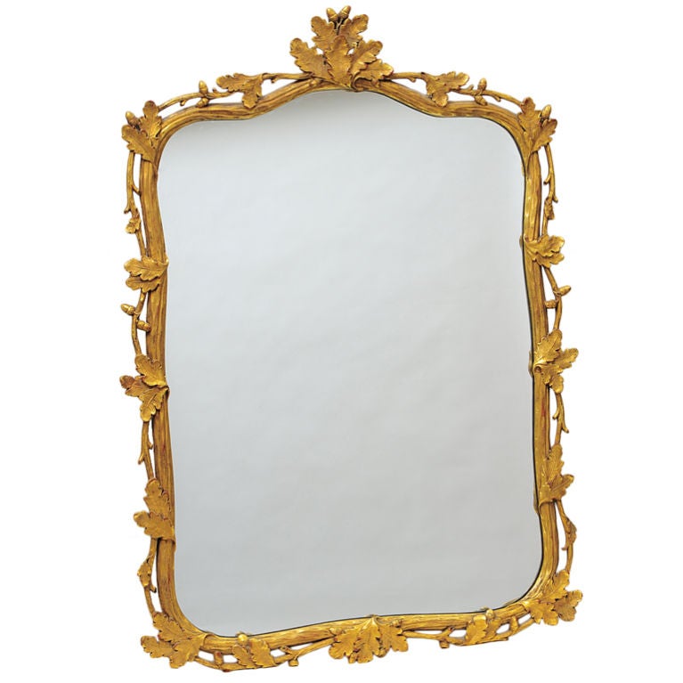 Carved Giltwood mirror For Sale
