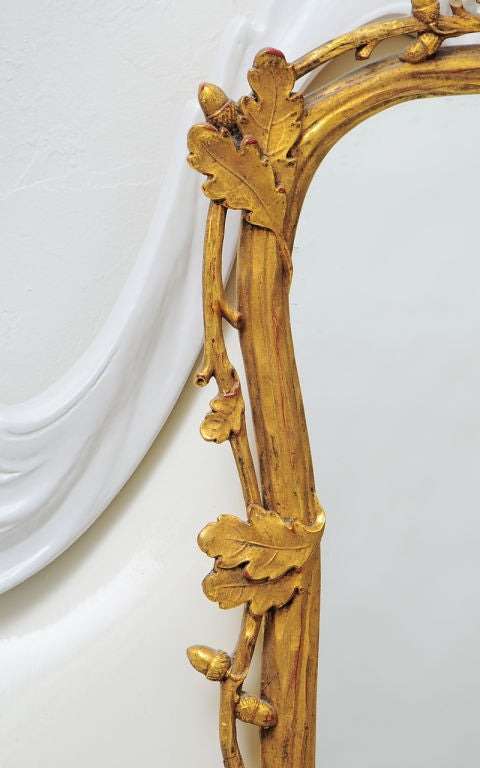 Italian Carved Giltwood mirror For Sale