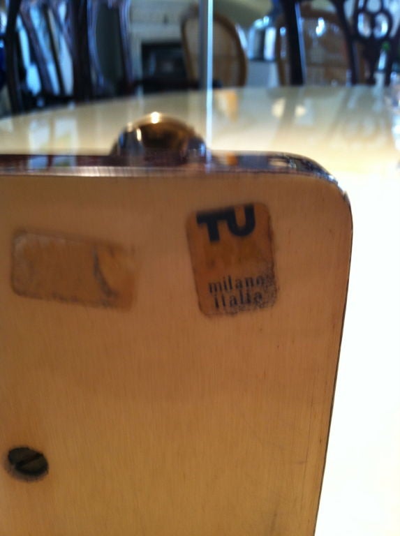 4 piece Aldo Tura  goat skin bar set.