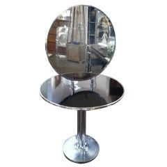 Vintage Art Deco, modern age. Double mirrored table stand.