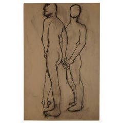 Linear Charcoal Drawing on Paper