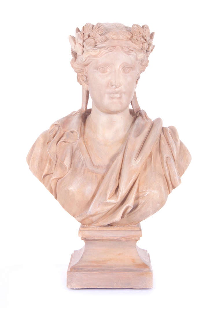 Vintage French Terracotta Bust For Sale 1