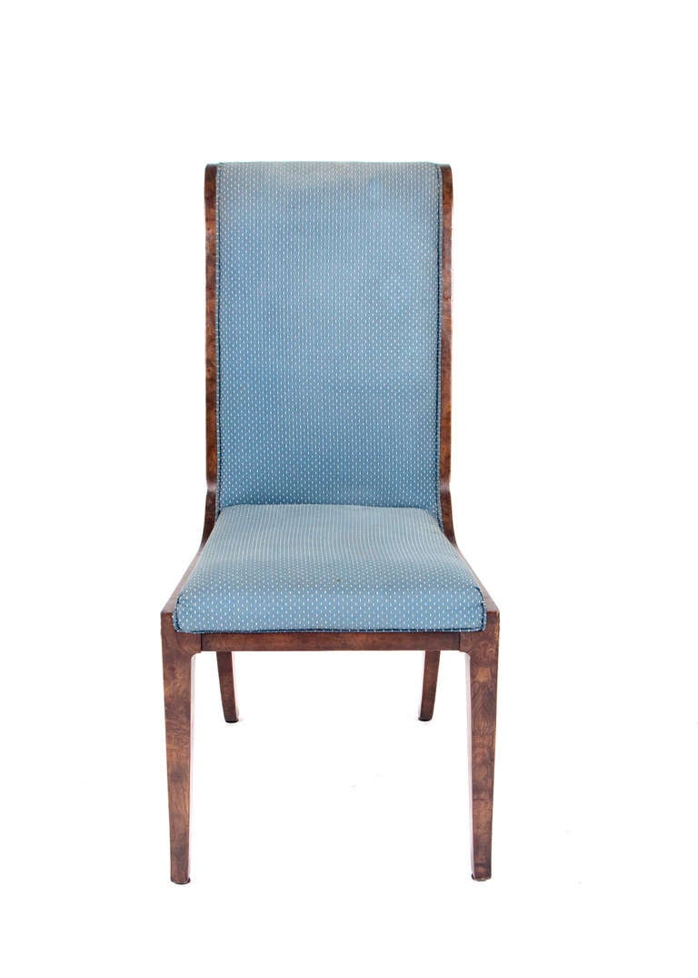 Mastercraft Burl Amboyna Wood Dining Chairs, Set of 8 2