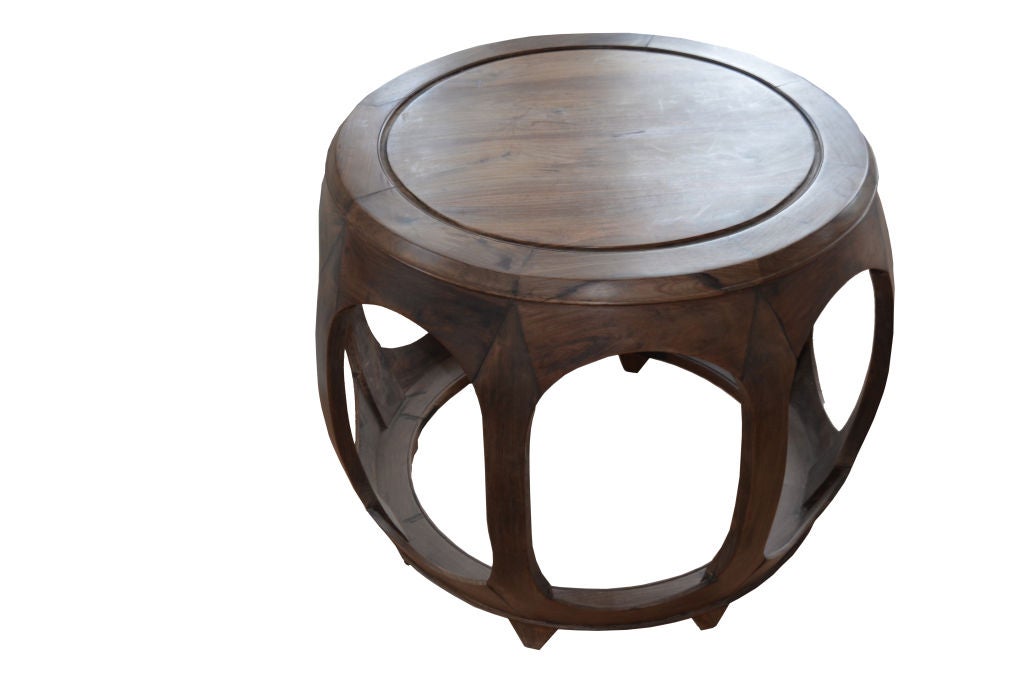 19th Century Asian Hand Carved  Drum Tea/Coffee Table