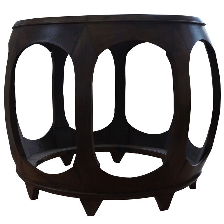 Asian Hand Carved  Drum Tea/Coffee Table