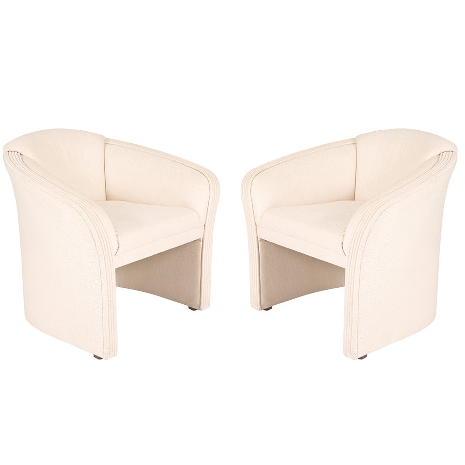 Pair of Club Chairs in the Style of Karl Springer For Sale