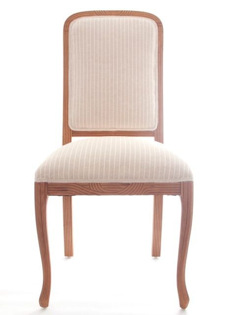 Set of 6 beautiful vintage Hollywood Regency dining chairs, newly upholstered.