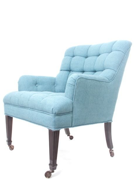 Pair of Hollywood Regency Lounge Chairs on Casters