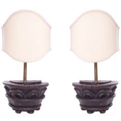 Pair of Architectral  Element Table Lamps