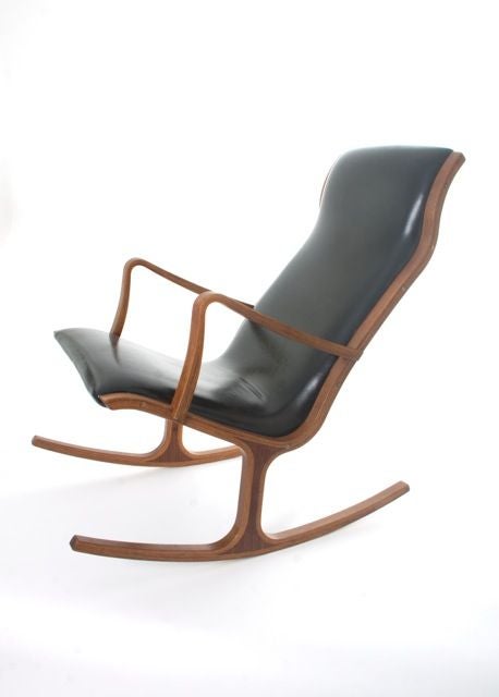 Mid-20th Century Tendo Mokko Heron Bentwood Frame Rocking Chair