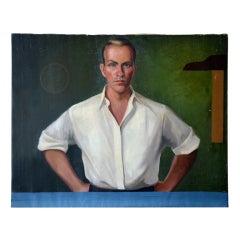 Vintage Architect Oil Painting
