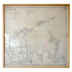Framed Vintage Nautical Map of Gardiners Bay Long Island