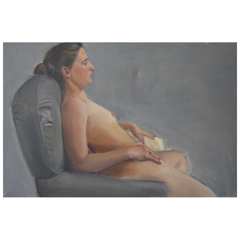 Lounging Nude Oil Painting