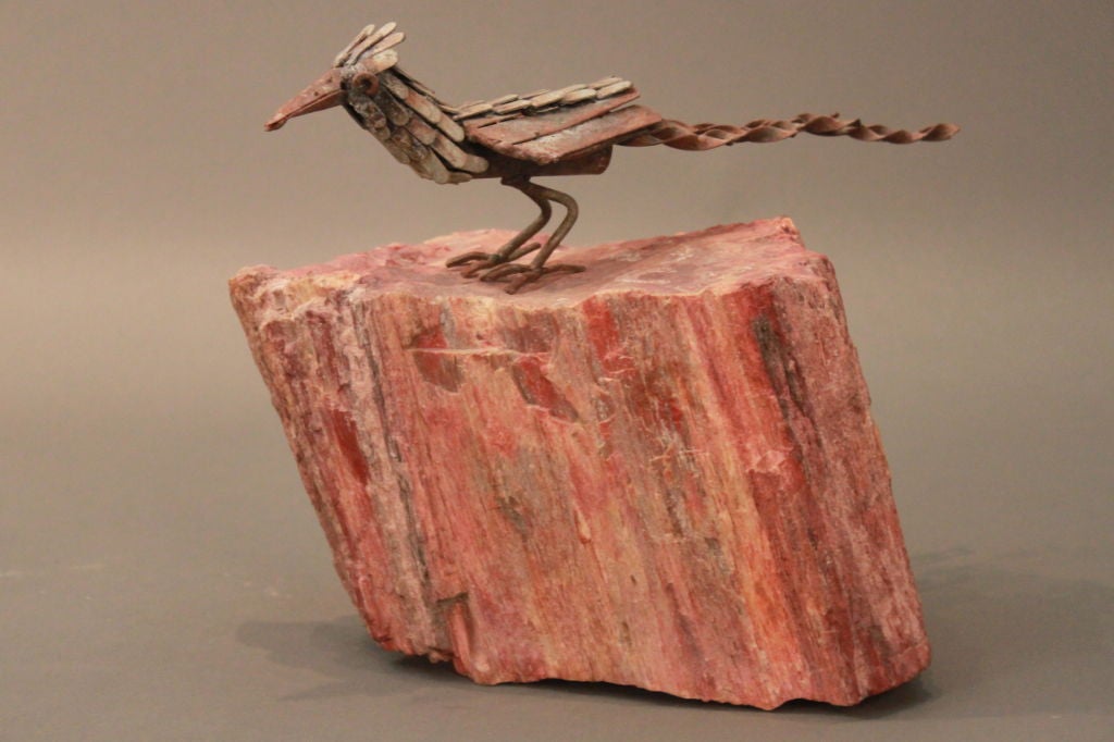 Primitive Sculpture of a Road Runner