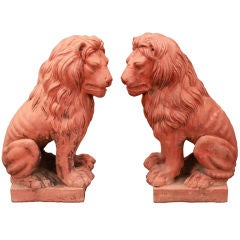 Terra Cotta Garden Lions