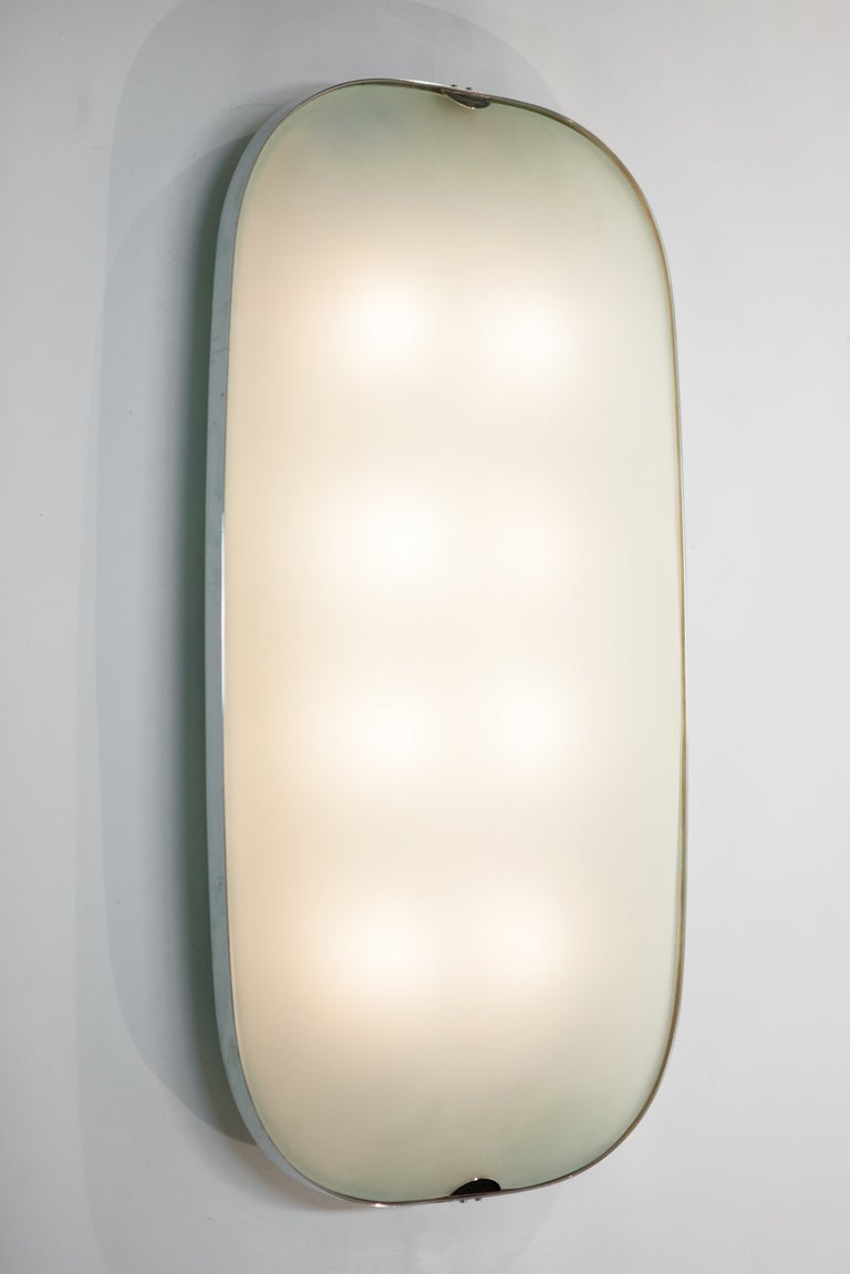 Mid-Century Modern Pietro Chiesa for Fontana Arte Nickel and Glass Sconce